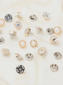12 Piezas Broche De Seguridad De Hebilla De Estrechamiento De Cinturones De Falda Y Corbata Decorativa De Perla Falsa Para Mujeres Para Decoración Diaria De La Ropa