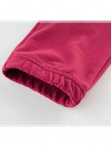 Pantalones Deportivos Informales Con Cordón En La Cintura Con Patrón De Dibujos Animados Para Chicas Jóvenes Para Primavera Y Otoño - Rojo - Ver 2