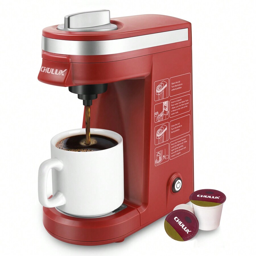Chulux Single Serve Coffee Maker Machine, Compatible With Capsules, Tea