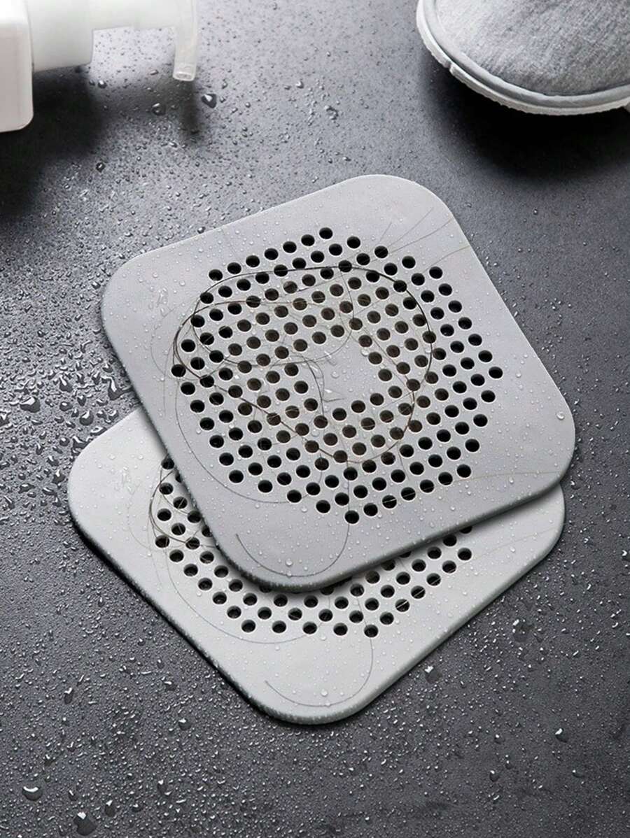 1pc Random Color Hair Catcher Drain Filter For Bathtub, Kitchen Sink And Shower, Anti-Clogging And Deodorizing Silicone Cover For Drainage Home Bathroom Decor - Grey - View 1