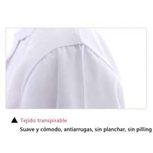 Bata blanca de algodón poliéster para mujer, ropa de trabajo de farmacia de manga larga, ropa de trabajo de fábrica de alimentos, ropa de médico y enfermera de laboratorio - Blanco - Ver 6
