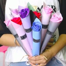 1pc/5pcs Creative Simulation 28cm Rose Flower Soap, Festival Decoration Gift For Valentine's Day, Spring Festival, Mother's Day And Wedding - Multicolor - View 1