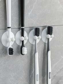 1入組創意牙刷架掛牆式浴室收納架 - 白色 - 查看 3