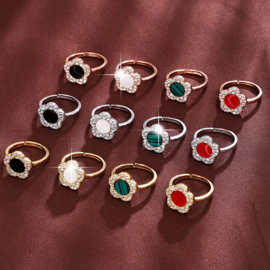 1pc Delicate Cubic Zirconia Decor Women's Everyday Wear Ring - Multicolor - View 1