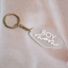 1pc Creative Acrylic Rhombus Letter Nameplate Keychain, Mother's Day Gift - Letter - View 8