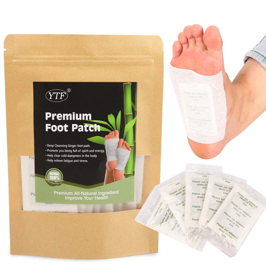 深層潔淨薑足貼,竹醋薑粉按摩油日式足貼,可護理足部,薑竹足貼（10片裝） - 黑色 - 查看 1