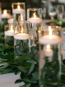 12/10 Pcs Of 4.2*2.2cm Floating Candles, Suitable For Weddings, Hotels, Restaurants, Birthdays, Parties, Romantic Candlelight Dinners, Valentine'S Day - White - View 3