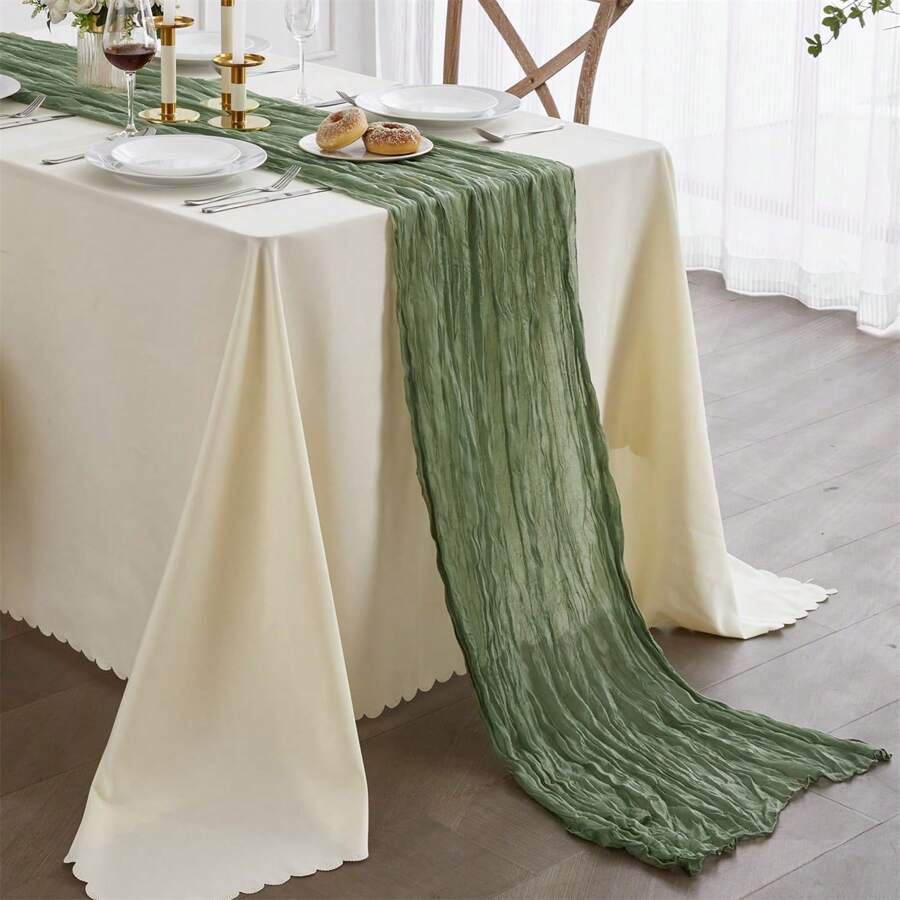 1 khăn trải bàn vải voan màu xanh bạc hà, khăn trải bàn mỏng họa tiết Bohemian, khăn trải bàn vải tuyn trong suốt, thích hợp trang trí bàn tiệc cưới cô dâu sinh nhật