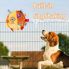 1 件互動式球狗玩具毛絨足球帶肩帶小狗生日禮物,狗狗訓練玩具適合中小型犬(小狗) - 橘色 - 查看 4