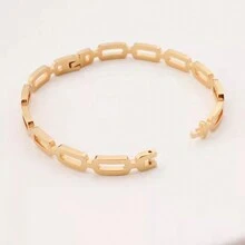 1pc Women's Simple & Fashionable Gold-Plated Stainless Steel Bangle, Suitable For Daily Wear - Gold - View 6