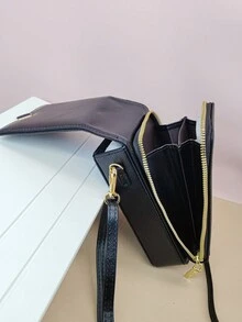 New Messenger's Wallet Fashion Embroidery Soft Double Zipper Multi-Function Large Capacity Mobile Phone Bag, Sweet Cute Exquisite Women's Young Student Messenger Bag, Suitable For Shopping Dating Gift - Black - View 8