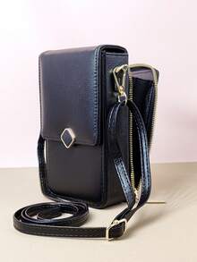 New Messenger's Wallet Fashion Embroidery Soft Double Zipper Multi-Function Large Capacity Mobile Phone Bag, Sweet Cute Exquisite Women's Young Student Messenger Bag, Suitable For Shopping Dating Gift - Black - View 7