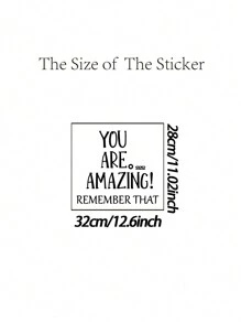 1pc 'you Are Amazing' Inspirational Quote Wall Decal In English - Black - View 4