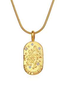 1pc Elegant & Fashionable 12 Constellations Pendant Necklace With Diamond Inlaid, Stainless Steel, Ideal For Daily Wear - Taurus - View 22