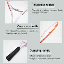 專業鋁合金網球拍套裝,新牛津線,21英寸,初學者訓練用拍,具備反彈功能,耐用、輕量化、防震,大撞點,配備線、反彈基地、戶外運動訓練配件 - 彩色 - 查看 6