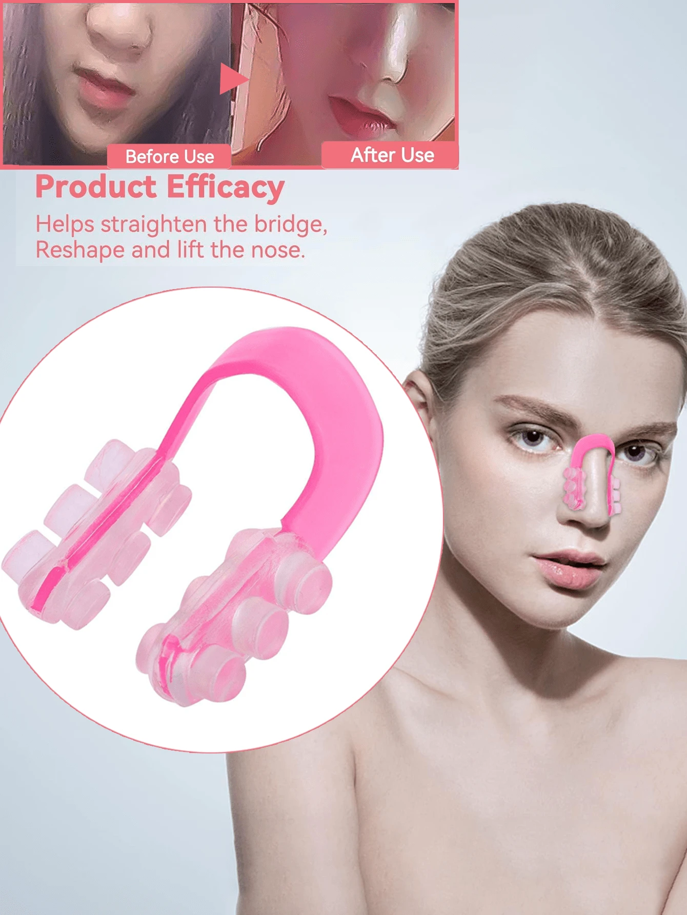5PCS Pinzas nasales para mujeres, aumentador del puente nasal, pinzas nasales para mujeres - Rojo - Ver 1