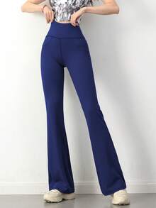 3pcs/Set Women High Waist Slimming Yoga Pants With Pockets, Fitness Bootcut Casual Workout Leggings - Multicolor - View 4