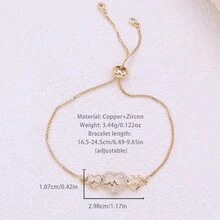 1 件心形和水钻装饰手链，送给朋友/爱人/家人的完美情人节/周年纪念礼物，适合日常佩戴 - 彩色 - 查看 8