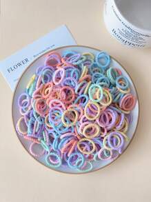 300 Pcs/Bag Children Cute Cartoon Elastic Hair Bands Baby Girls Lovely Srunchies Rubber Bands Kid Hair Accessories Set,Bag Only Show,OPP Bag Packing