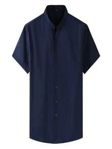 Men Shirts - 藏蓝色 - 查看 3