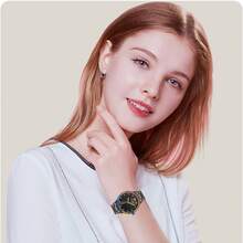 女士時尚奢華簡約防水石英手錶 - 黑色 - 查看 5