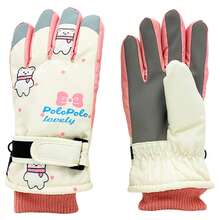 Kids Ski Gloves,Thermal Warm Windproof Winter Skiing Gloves,Thermal Snow Glove With Adjustable Cuffs,Thick Thermal Lined Snowboarding Gloves For Age 6-12 Girls Boys Cycling,Skiing,Skating - White - View 1