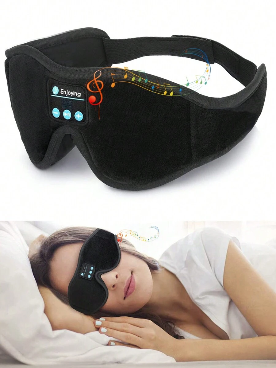 无线3D眼罩睡眠耳机，内置扬声器和无线音乐头带。非常适合躺着睡觉、瑜伽、旅行、冥想、失眠等各种场合。是情人节/新年送给男士和女士的绝佳礼物。