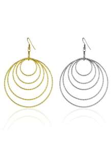 Dangle Earrings With Moving Heart Design, Elegant Long Fashion Earrings For Women, Exaggerated Metal Pendant, Charming Jewelry Gift - Hollow Water Drop - View 13