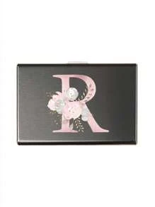 1pc 6-Card Slots Card Holder, Men's RFID Blocking Aluminum Alloy Super Slim Wallet, Letter Print Wallet - Black - View 19