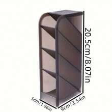 1pc Multi-Layer Inclined Insert Pen Holder, Student Desktop Plastic Pen Holder, Desk Organizer Storage Box, Stationery Makeup Storage Container, Desktop Organizer Shelf, For Home School Office - Multicolor - View 4