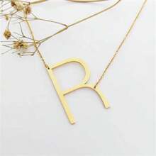 1pc 45cm Length Letter Pendant Necklace - Silver - View 5