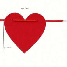 10入組情人節心形紙牌,配一根繩子用於派對裝飾 - 紅+粉 - 查看 2