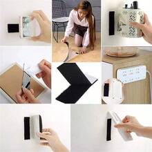 4入組長方形沙發固定器圓形可重複使用自粘尼龍帶(帶勾及環)黑白兩色 - 黑色4pcs - 查看 8