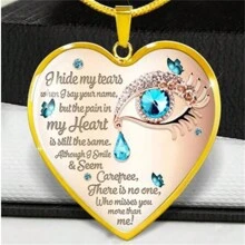 1條淚滴心形吊墜女士項鍊,給我的女兒滿溢的心形毛衣鍊禮物 - Heart - 查看 23