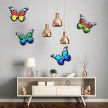 1 件 4 色可選金屬鐵蝴蝶藝術裝飾家用壁掛五金吊墜裝飾品,適合戶外圍欄、花園/臥室/陽台/客廳/露台,送給家人和朋友的好禮物 - 彩色 - 查看 11