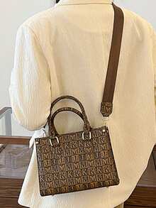 女士復古字母信封斜跨包時尚pu肩袋,寬帶手提袋,鉚釘裝飾方形包錢包,適用於工作購物派對女士媽媽禮物 - 彩色 - 查看 2