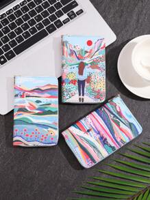 1pc Multi-Colored Creative Graffiti Pattern Women's Wallet, Zipper Short Card Holder, Small But Capacity, Highly Attractive , Portable Coin Purse For Ladies - Multicolor - View 1