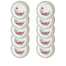 10入組7吋圓形花卉設計紙盤,荷花主題生日派對用品蛋糕/甜點盤,家庭派對裝飾 - 彩色 - 查看 3