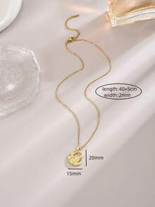 1入優雅狼頭吊墜不鏽鋼女士頸鍊,適合日常穿戴 - 金色 - 查看 5