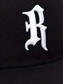 1pc Embroidered R Letter Baseball Cap With Adjustable Strap And Sun Protection Function For Outdoor Activities, Travel, Beach Vacation In Spring And Autumn, Suitable For Men In Y2k Style Street