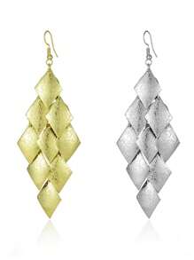 Dangle Earrings With Moving Heart Design, Elegant Long Fashion Earrings For Women, Exaggerated Metal Pendant, Charming Jewelry Gift - Hollow Water Drop - View 15