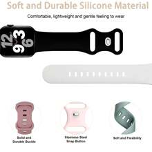 1pc Soft Silicone Waterproof Watch Band For Sports, Compatible With Apple Watch Band In 38mm 40mm 41mm 42mm 44mm 45mm 49mm, Compatible With Apple Watch Series 9 8 Se 7 6 5 4 3 2 1, Unisex - Pine Green - View 3