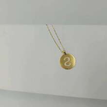 1pc European And American Style Long Hollow Out Great Wall Pattern Circular Pendant Letter Detail Necklace - Yellow Gold - View 5