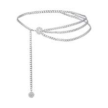 CIZME 1 条/套链式腰带链式银色链式腰带金色链式腰带带链式向日葵蝴蝶腰链腰带加大码长款女士多层时尚链式腰带适用于连衣裙装饰和牛仔裤情人节、妈妈、母亲、母亲节、礼物 - 彩色 - 查看 6