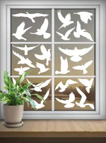 跨境蜂鳥防撞窗貼白色靜電玻璃裝飾,適用於客廳,臥室,推拉門及窗戶 - 彩色 - 查看 7