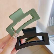 Random Color Casual Jaw Clip Hair Claw With Shark & Square Design, Elegant Hair Accessories For Parties - Multicolor - View 2