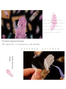 1 gói/40 cái Lông vũ Hình dạng Màu sắc thay đổi dần Cá nhân hóa Creative Thú cưng Trong suốt Miếng dán chống thấm nước Đối với Nhật ký Đồ trang trí - Nhiều màu - Xem 6