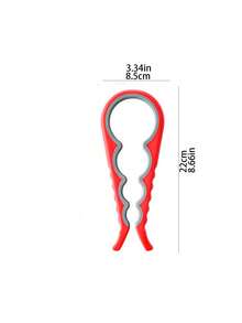 多功能4合1開罐器,啤酒瓶開罐器,廚房小工具,扭蓋罐開器,防滑密封蓋取出器 - 紅色 - 查看 2