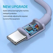 2 gói [3,3FT + 6,6FT + 10FT] Cáp USB C sang USB C 60W, Cáp Type C sang Type C, Cáp sạc nhanh tương thích với 15/Plus/15 Pro/Pro Max, Galaxy S23 S22, IPad Pro, Air và hơn thế nữa (Màu tím) - Màu tím hoa cà - Xem 6