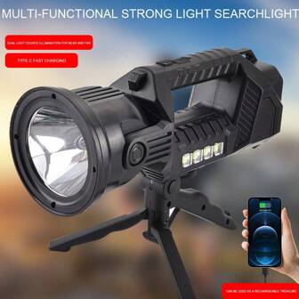 1pc Plastic Multifunctional High Brightness Flashlight For Camping, Hiking, Fishing, Emergency Illumination
